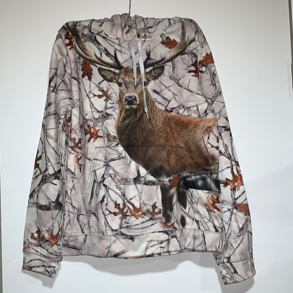 White and Brown Camo Hoodie🦌